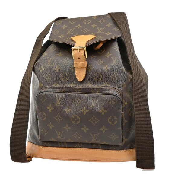 LOUIS VUITTON Montsouris GM Backpack Bag Monogram Leather Brown M51135 11EF273 - Picture 7 of 16